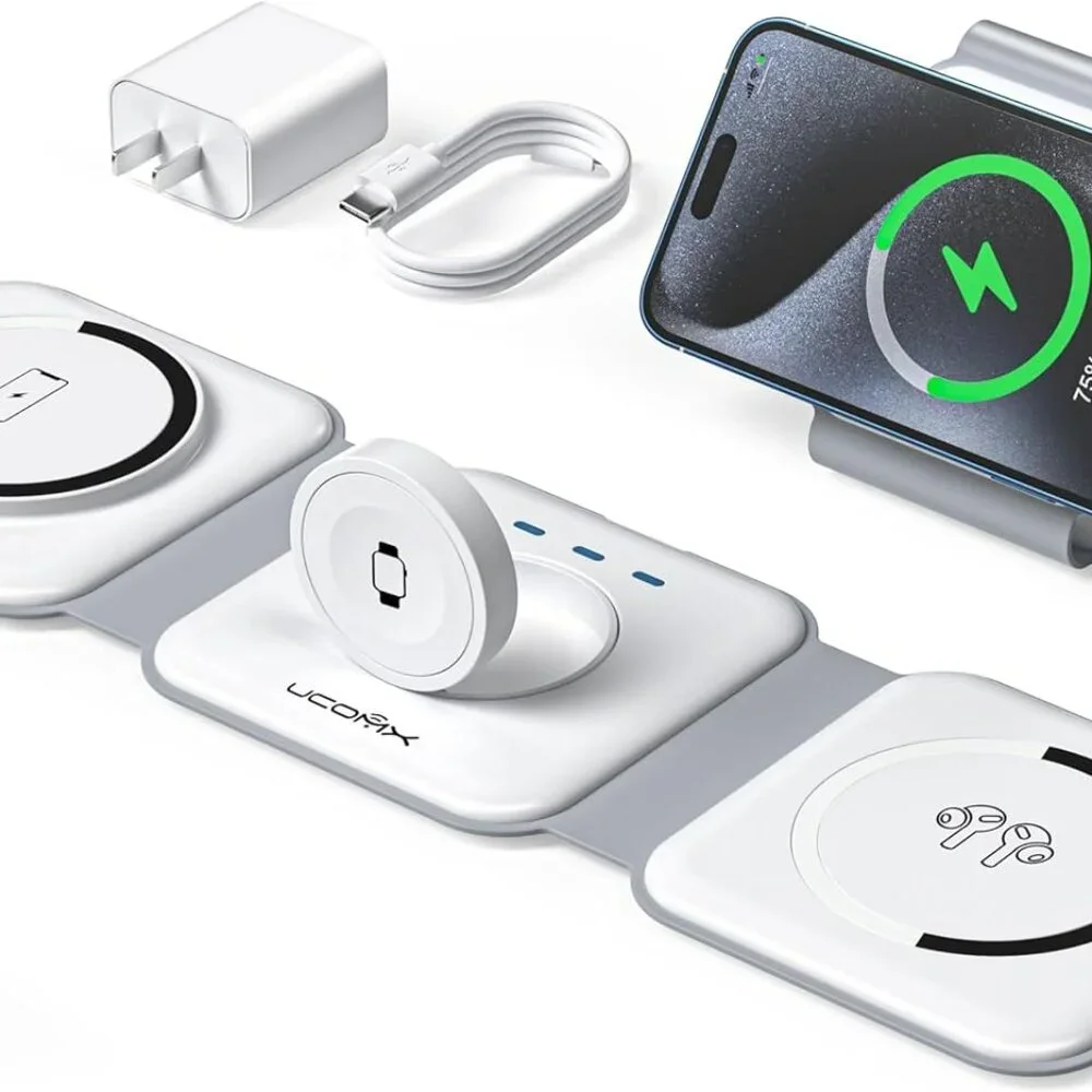 3 in 1 Portable Magnetic Wireless Charger Apple Charging Station Watch IPhone